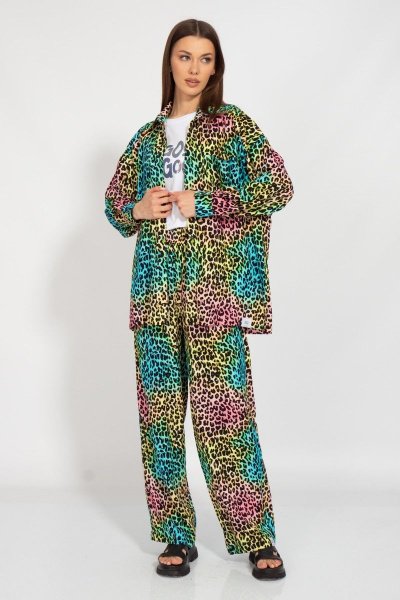 Летний костюм из штапеля с ярким принтом и комфортом Kivviwear 31263127.02 - фото 2
