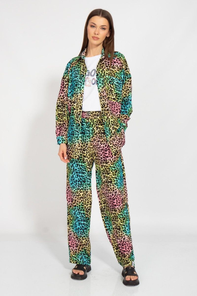 Летний костюм из штапеля с ярким принтом и комфортом Kivviwear 31263127.02 - фото 1