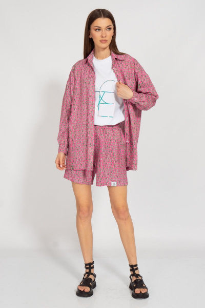 Летний набор из штапеля с шортами и рубашкой Kivviwear 31264089.03 - фото 4