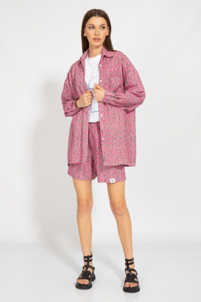 Летний набор из штапеля с шортами и рубашкой Kivviwear 31264089.03 - фото 1