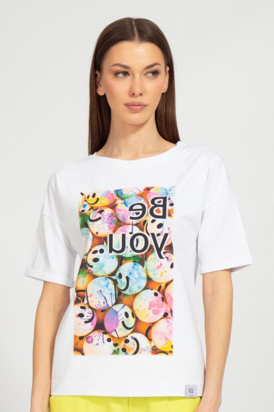 Футболка летняя свободный крой из хлопкового трикотажа Kivviwear 4026.116 - фото 1