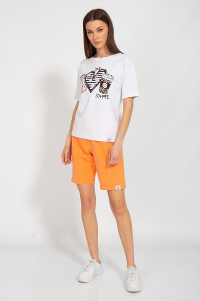 Футболка летняя из хлопкового трикотажа свободный крой Kivviwear 4026.117 - фото 4