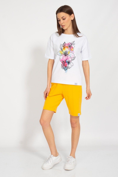 Футболка летняя свободный крой из хлопкового трикотажа Kivviwear 4026.121 - фото 5