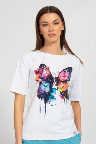 Футболка из трикотажа с принтом для летнего сезона Kivviwear 4026.123 - фото 1