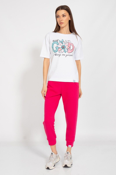 Футболка свободного кроя с золотым принтом для лета Kivviwear 4026.125 - фото 4