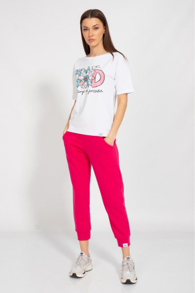 Футболка свободного кроя с золотым принтом для лета Kivviwear 4026.125 - фото 2