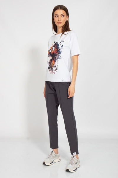 Свободная летняя футболка из хлопка с цифровым принтом Kivviwear 4026.128 - фото 7