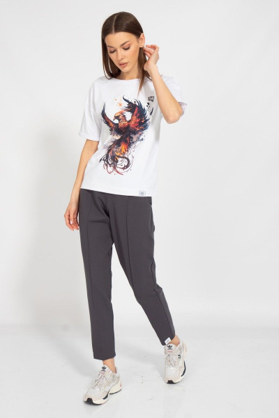 Свободная летняя футболка из хлопка с цифровым принтом Kivviwear 4026.128 - фото 5