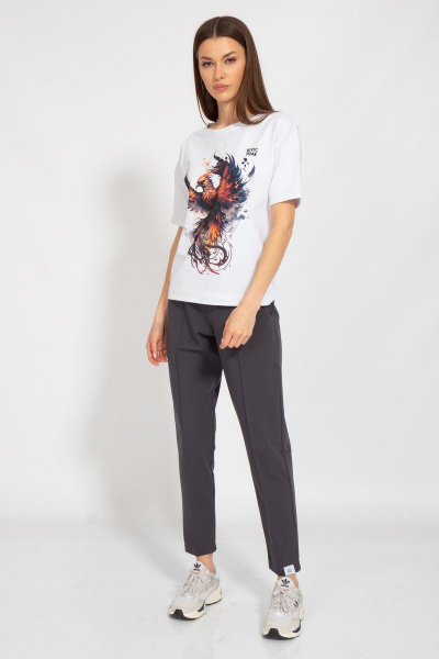 Свободная летняя футболка из хлопка с цифровым принтом Kivviwear 4026.128 - фото 4