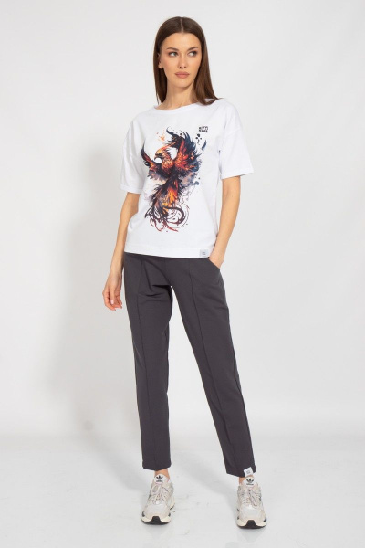 Свободная летняя футболка из хлопка с цифровым принтом Kivviwear 4026.128 - фото 2