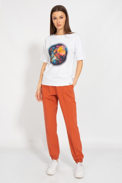 Футболка из хлопка с удлиненным рукавом и принтом Kivviwear 4026.129 - фото 3