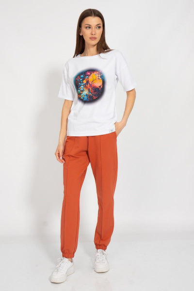 Футболка из хлопка с удлиненным рукавом и принтом Kivviwear 4026.129 - фото 2