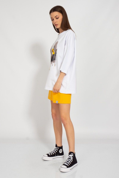 Футболка спортивного стиля с длинным рукавом и завышенной горловиной Kivviwear 4034.44 - фото 4