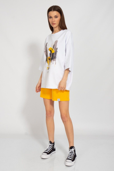 Футболка спортивного стиля с длинным рукавом и завышенной горловиной Kivviwear 4034.44 - фото 3