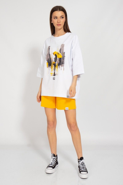 Футболка спортивного стиля с длинным рукавом и завышенной горловиной Kivviwear 4034.44 - фото 2