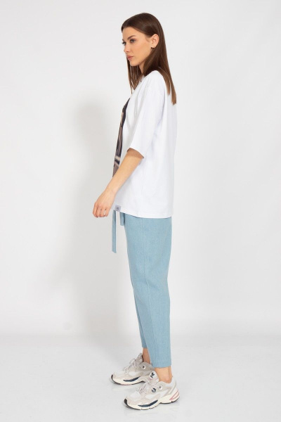 Футболка круглогодичная свободный крой из хлопкового трикотажа Kivviwear 4034.47 - фото 7