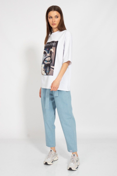 Футболка круглогодичная свободный крой из хлопкового трикотажа Kivviwear 4034.47 - фото 4