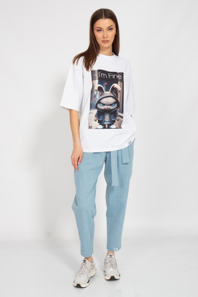 Футболка круглогодичная свободный крой из хлопкового трикотажа Kivviwear 4034.47 - фото 3