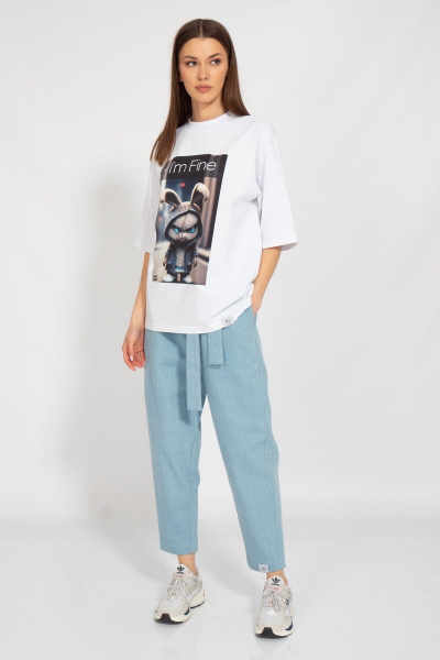 Футболка круглогодичная свободный крой из хлопкового трикотажа Kivviwear 4034.47 - фото 2