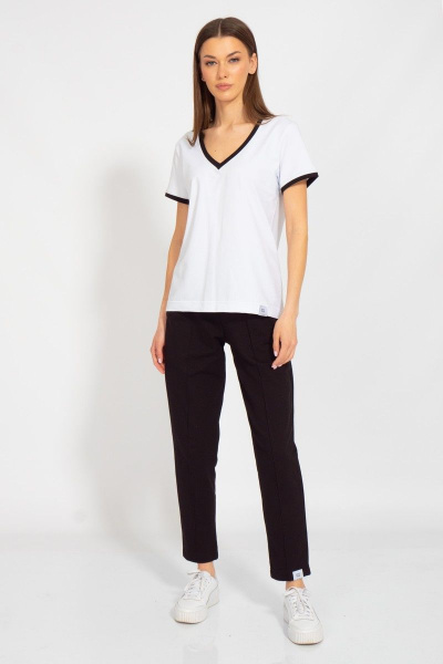 Спортивная белая майка из хлопка с V-образным вырезом Kivviwear 40381.07 - фото 7