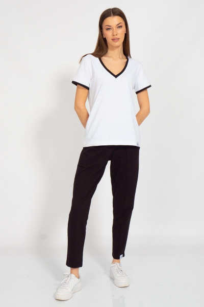 Спортивная белая майка из хлопка с V-образным вырезом Kivviwear 40381.07 - фото 4