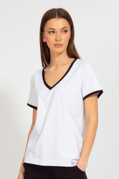 Спортивная белая майка из хлопка с V-образным вырезом Kivviwear 40381.07 - фото 1