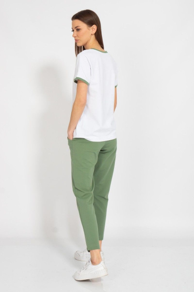 Майка белая из нежного футера с V-образным вырезом для спорт-стиля Kivviwear 40381.27 - фото 8