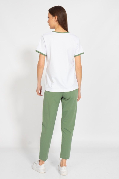 Майка белая из нежного футера с V-образным вырезом для спорт-стиля Kivviwear 40381.27 - фото 7