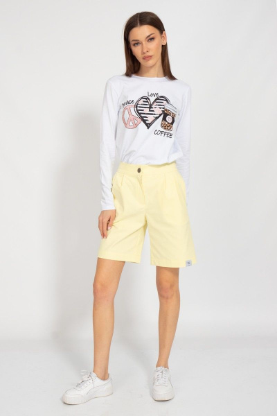 Демисезонный белый лонгслив с принтом Kivviwear 4061.46 - фото 4