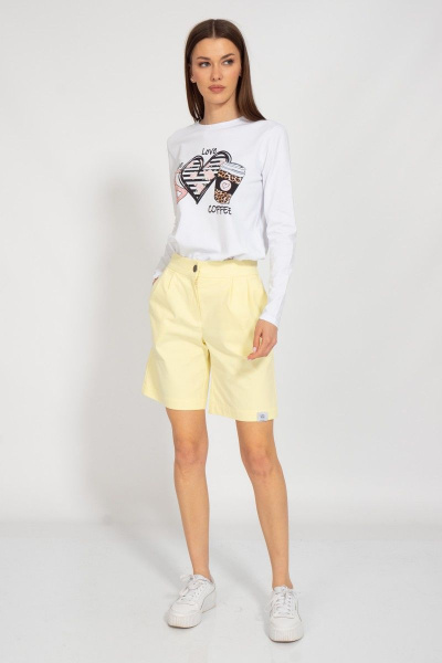 Демисезонный белый лонгслив с принтом Kivviwear 4061.46 - фото 3