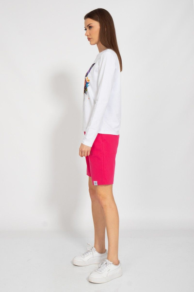 Демисезонный белый лонгслив с принтом Kivviwear 4061.47 - фото 5