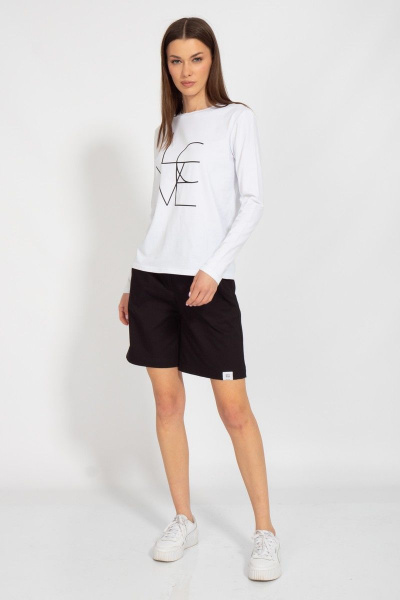 Демисезонный белый лонгслив с принтом Kivviwear 4061.48 - фото 7