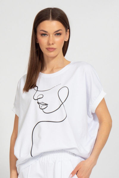 Летняя майка-оверсайз из кулирной глади с цифровым принтом Kivviwear 4072.06 - фото 1