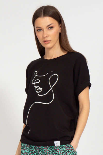 Майка летучая мышь из трикотажа хлопка Kivviwear 4072.09 - фото 1