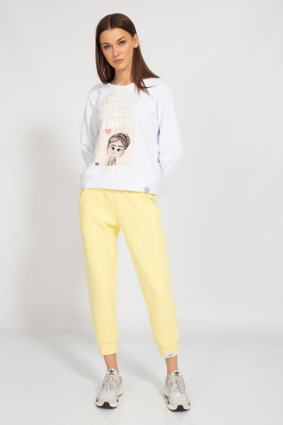 Свитшот оверсайз с приспущенным рукавом из хлопка Kivviwear 4078.19 - фото 7