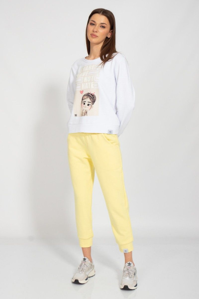 Свитшот оверсайз с приспущенным рукавом из хлопка Kivviwear 4078.19 - фото 3