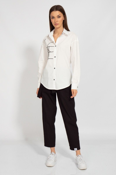 Классическая хлопковая рубашка приталенного силуэта Kivviwear 4099.14 - фото 7