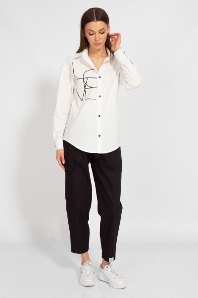 Классическая хлопковая рубашка приталенного силуэта Kivviwear 4099.14 - фото 4