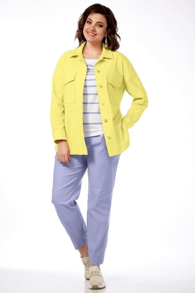 Блуза, брюки, жакет Милора-стиль 1074/1 комбо_желтый - фото 1