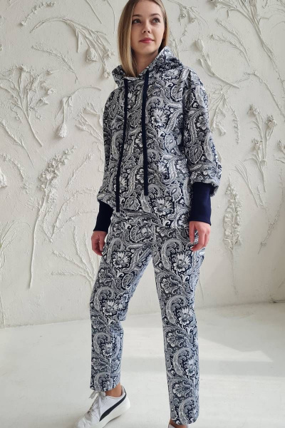 Брюки и худи свободного силуэта из хлопкового трикотажа Shymoda 327-23 - фото 2