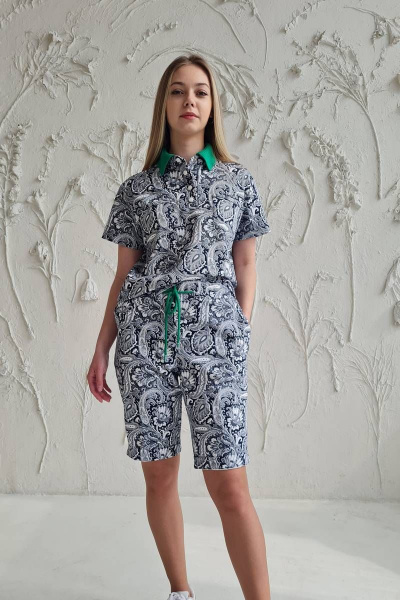 Брюки и майка-„поло“ из трикотажа с моделями в спортивном стиле Shymoda 328-23 - фото 1