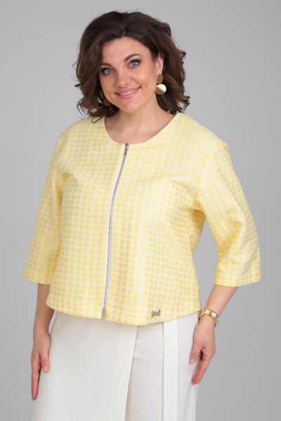 Брюки, жакет Michel chic 1335 желтый-белый - фото 2