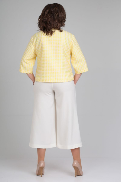 Брюки, жакет Michel chic 1335 желтый-белый - фото 7