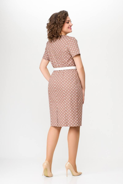 Платье из хлопкового денима с рельефными швами и шлицей Swallow 659 - фото 6