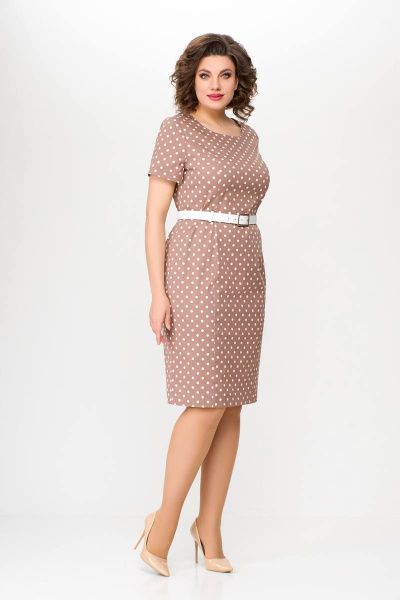 Платье из хлопкового денима с рельефными швами и шлицей Swallow 659 - фото 4