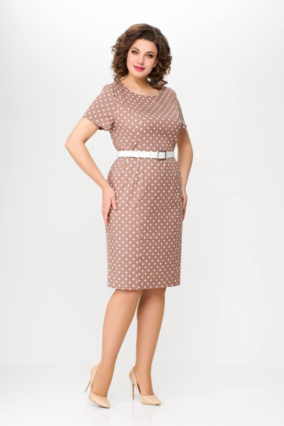 Платье из хлопкового денима с рельефными швами и шлицей Swallow 659 - фото 3