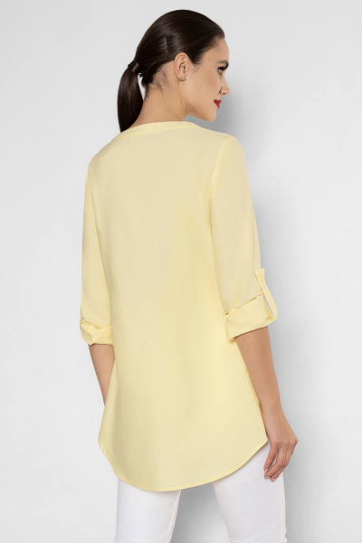 Летняя желтая свободная блузка из текстиля Urs 23-138-2 - фото 4