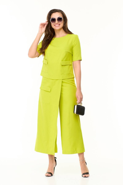 Блуза и кюлоты на каждый день из текстиля Taita plus 2310/3 фисташка - фото 1