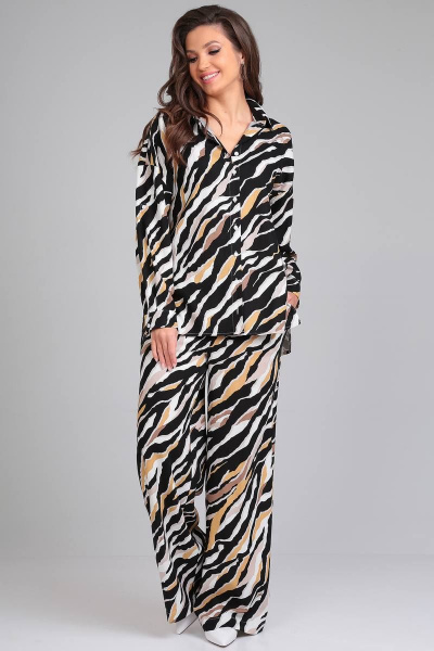 Блуза, брюки LeNata 21271 зебра-беж - фото 2