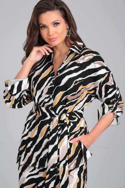 Блуза, брюки LeNata 21271 зебра-беж - фото 3